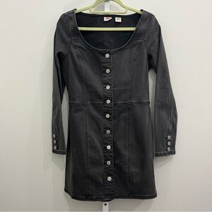 Levi's Charcoal Long Sleeve Denim Dress